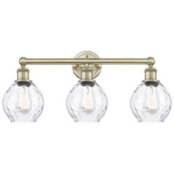 Waverly 24" Wide 3 Light Antique Brass Bath Vanity Light With Clear Sh
