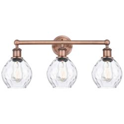 Waverly 24&quot; Wide 3 Light Antique Copper Bath Vanity Light With Clear S