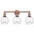 Waverly 24" Wide 3 Light Antique Copper Bath Vanity Light With Clear S