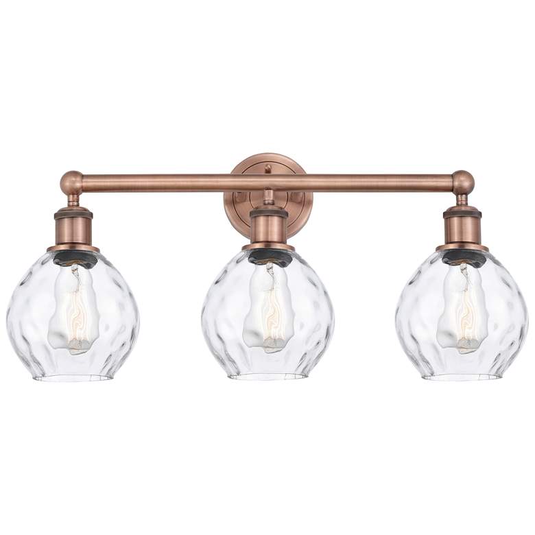 Image 1 Waverly 24" Wide 3 Light Antique Copper Bath Vanity Light With Clear S