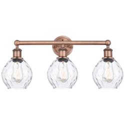Waverly 24" Wide 3 Light Antique Copper Bath Vanity Light With Clear S