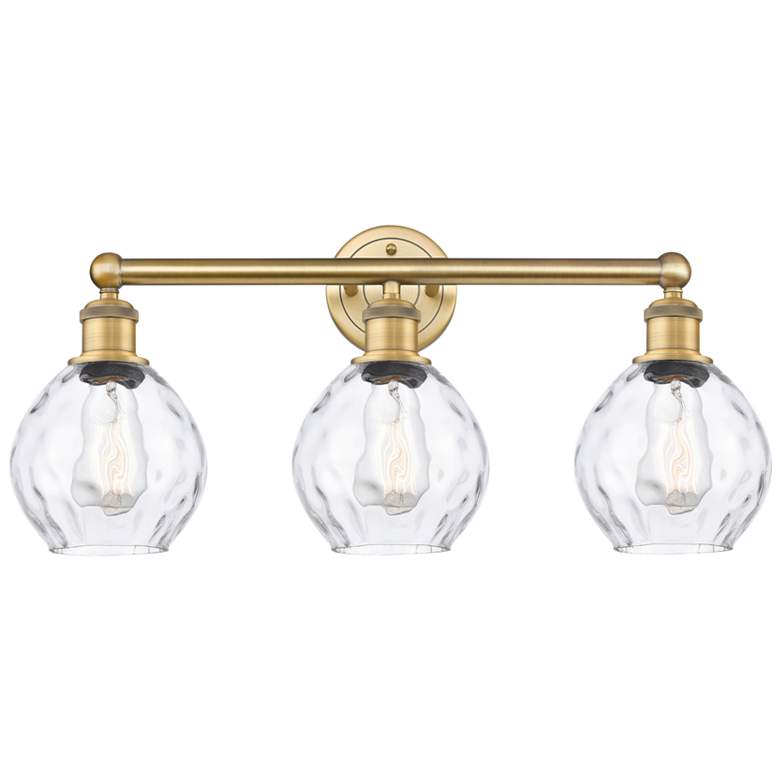 Image 1 Waverly 24" Wide 3 Light Brushed Brass Bath Vanity Light With Clear Sh