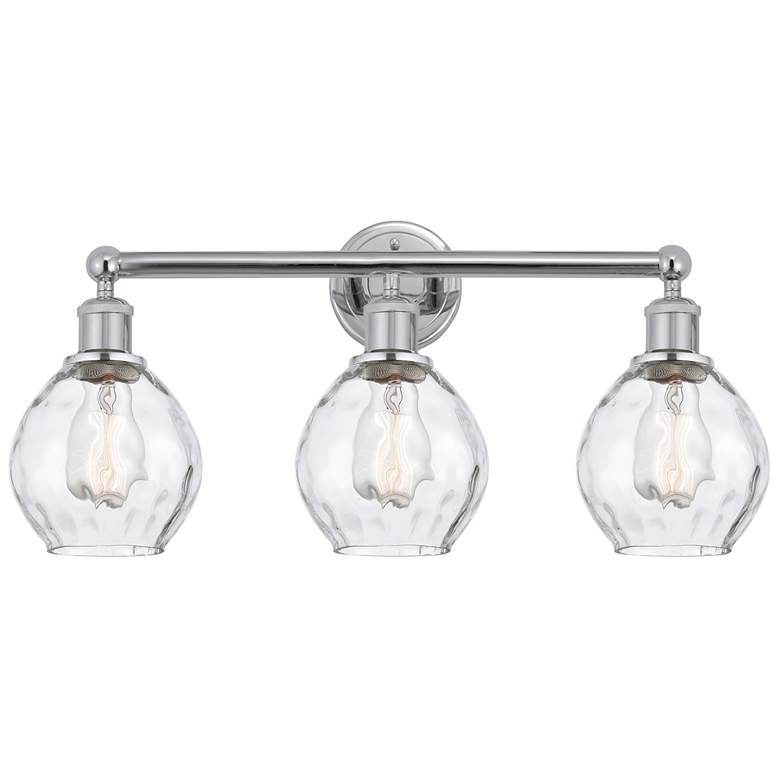 Image 1 Waverly 24" Wide 3 Light Polished Chrome Bath Vanity Light With Clear