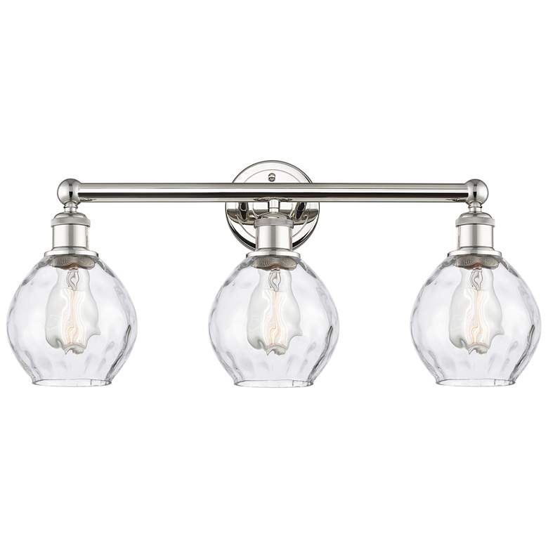 Image 1 Waverly 24" Wide 3 Light Polished Nickel Bath Vanity Light With Clear