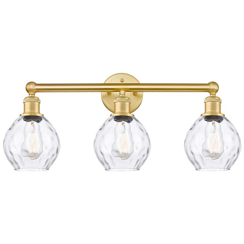 Image 1 Waverly 24" Wide 3 Light Satin Gold Bath Vanity Light With Clear Shade