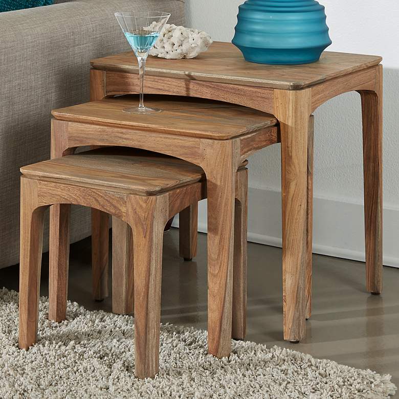 Image 1 Waverly 24 inch Wide Light Natural Nesting Tables Set of 3
