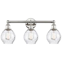 Waverly 24" Wide Polished Nickel 3-Light Bath Light w/ Clear