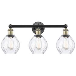 Waverly 24&quot;W 3 Light Black Antique Brass Bath Vanity Light With Clear