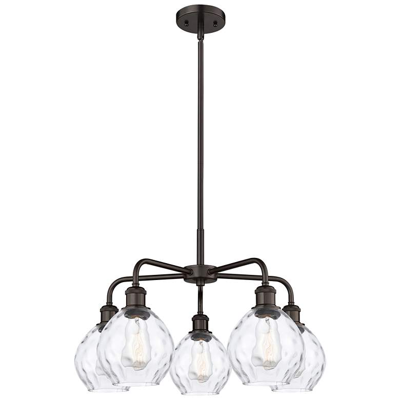 Image 1 Waverly 24 inchW 5 Light Oil Rubbed Bronze Stem Hung Chandelier w/ Clear S
