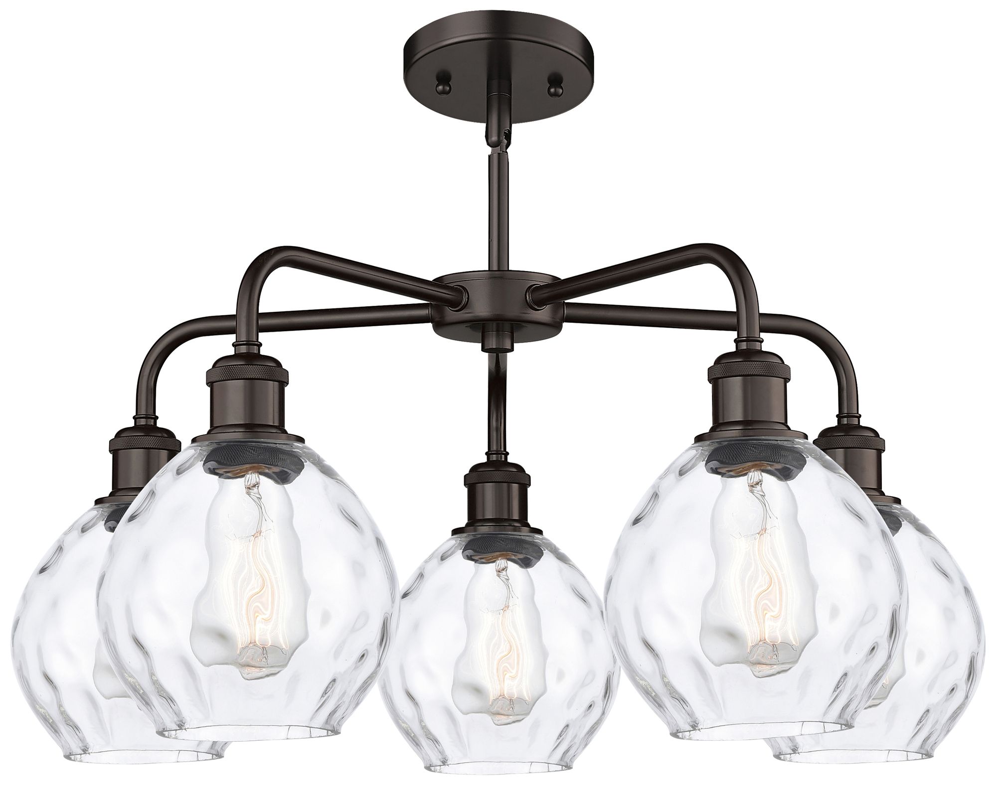 Image 4 Waverly 24"W 5 Light Oil Rubbed Bronze Stem Hung Chandelier w/ Clear S more views
