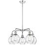 Waverly 24"W 5 Light Polished Chrome Stem Hung Chandelier With Clear S