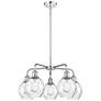 Waverly 24"W 5 Light Polished Chrome Stem Hung Chandelier With Clear S