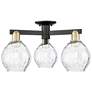 1_Waverly 24"W 3-Light Black Antique Brass Semi-Flush Mount w/ Clear Shade