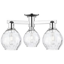 Waverly 24" Wide 3-Light Polished Chrome Semi-Flush Mount w/ Clear Shade