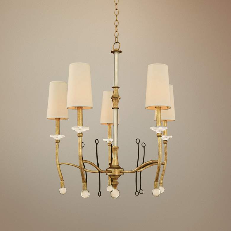 Image 1 Waverly 28 inch Wide Multi-Finish Honey Gold 5-Light Chandelier