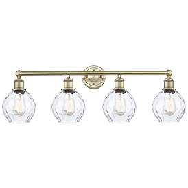 Image1 of Waverly 33" Wide 4 Light Antique Brass Bath Vanity Light With Clear Sh