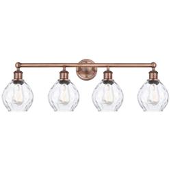 Waverly 33&quot; Wide 4 Light Antique Copper Bath Vanity Light With Clear S