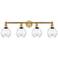 Waverly 33" Wide 4 Light Brushed Brass Bath Vanity Light With Clear Sh