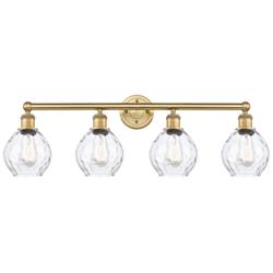 Waverly 33" Wide 4 Light Brushed Brass Bath Vanity Light With Clear Sh