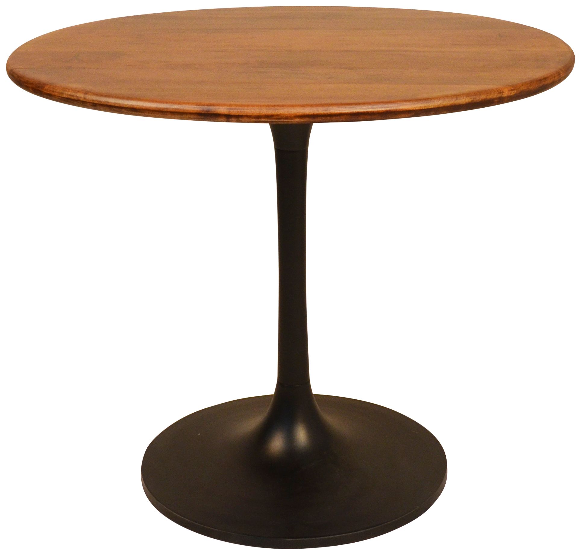 Waverly 36" Wide Elm Wood Black Metal Round Dining Table 661D8