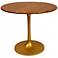 Waverly 36"W Elm Wood Antique Gold Metal Round Dining Table