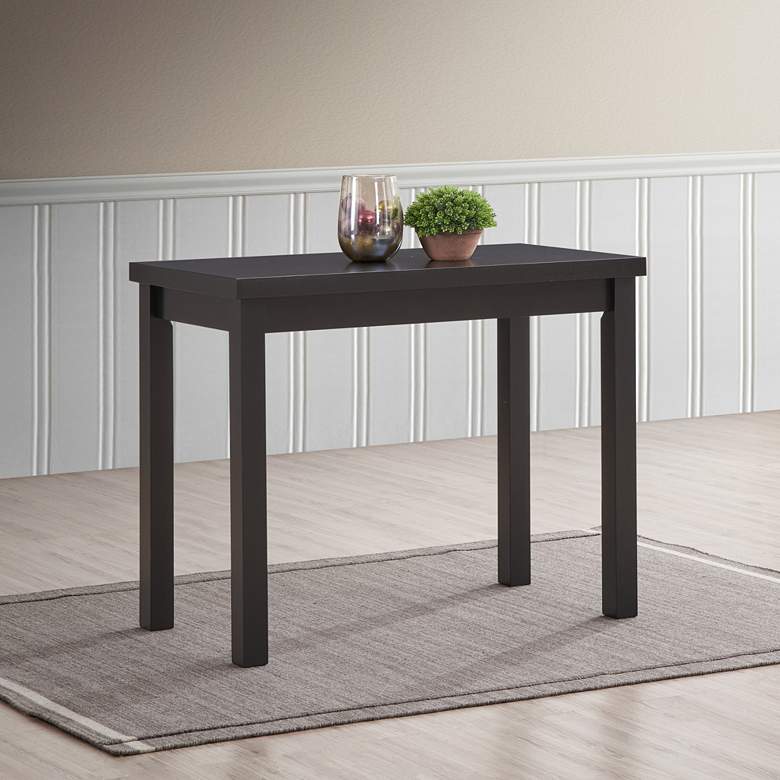 Image 5 Waverly 46" Wide Antique Black Wood Rectangular Bar Table more views