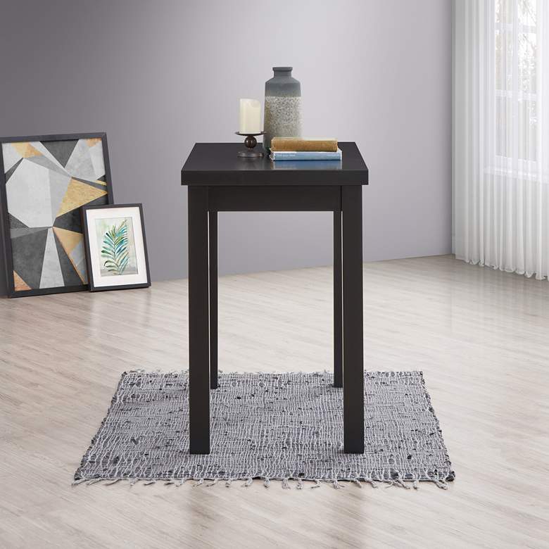 Image 6 Waverly 46" Wide Antique Black Wood Rectangular Bar Table more views