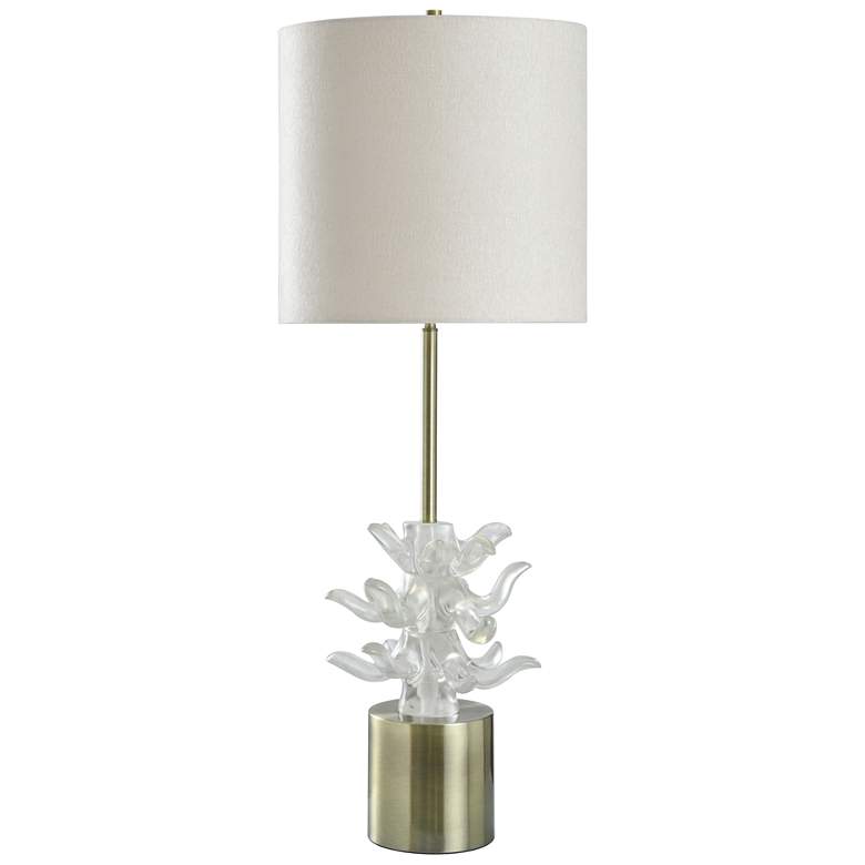 Image 1 Waverly 48.5" High Antique Brass & Clear Table Lamp
