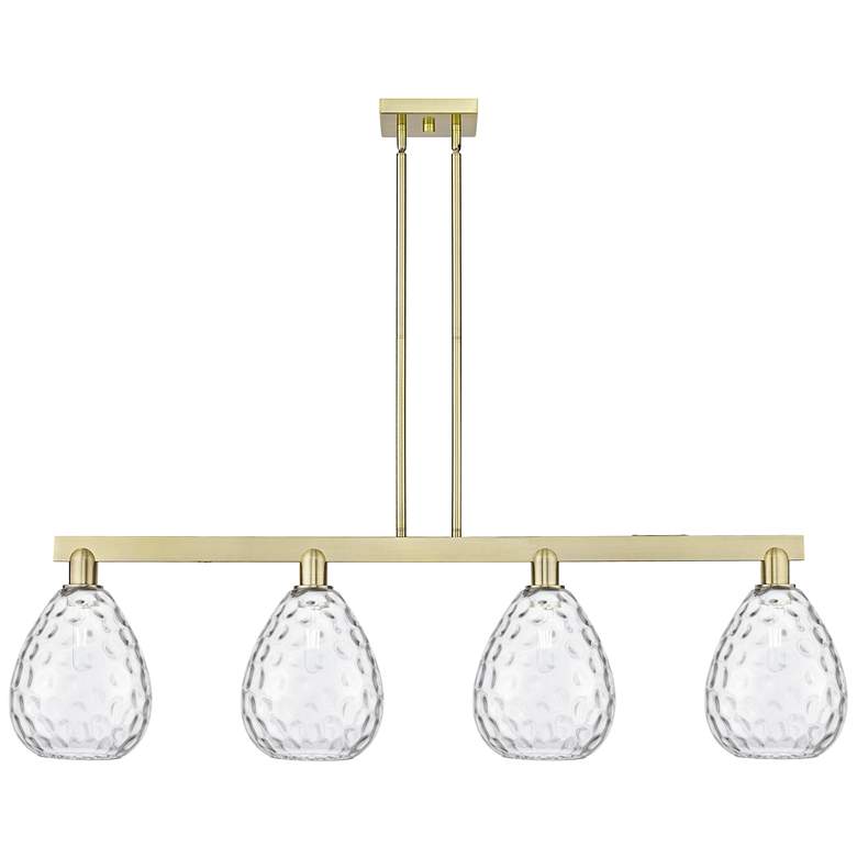 Image 1 Waverly 51" Wide 4-Light Antique Brass Island Light w/ Clear Shade