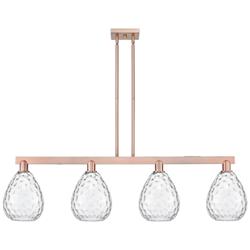 Waverly 51" Wide 4-Light Antique Copper Island Light w/ Clear Shade