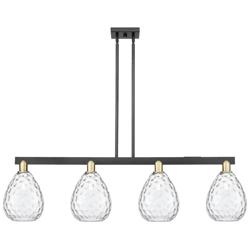 Waverly 51" Wide 4-Light Black Antique Brass Island Light w/ Clear Shade