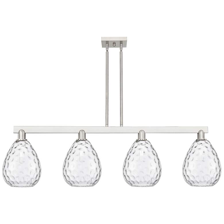 Image 1 Waverly 51" Wide 4-Light Brushed Satin Nickel Island Light w/ Clear Shade