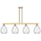 Waverly 51" Wide 4-Light Champagne Bronze Island Light w/ Clear Shade