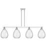 1_Waverly 51" Wide 4-Light Polished Nickel Island Light w/ Clear Shade