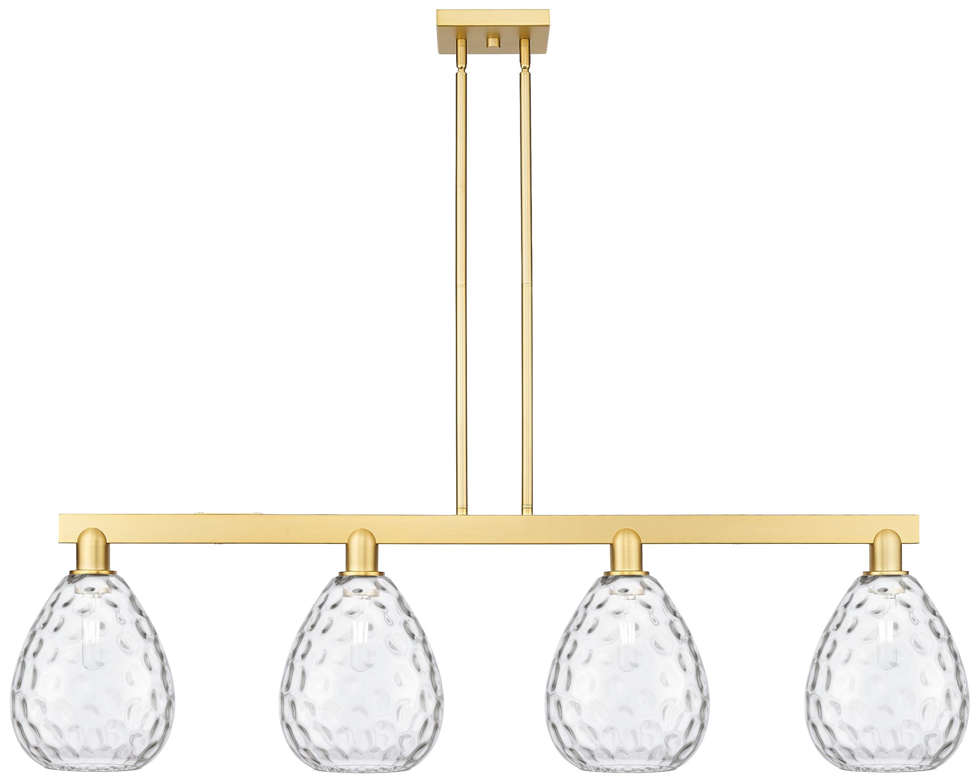 Waverly 51" Wide 4-Light Satin Gold Island Light w/ Clear Shade