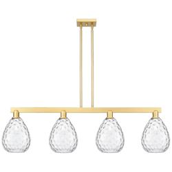 Waverly 51" Wide 4-Light Satin Gold Island Light w/ Clear Shade