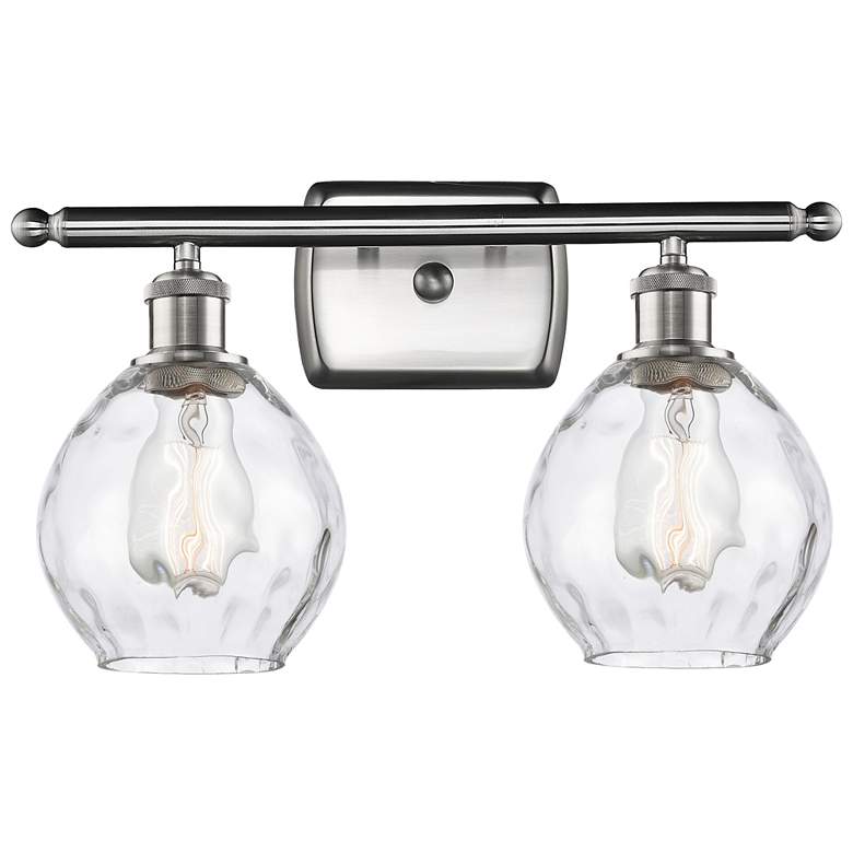 Image 1 Waverly 6" 2 Light 16" LED Bath Light - Brushed Satin Nickel - Cl