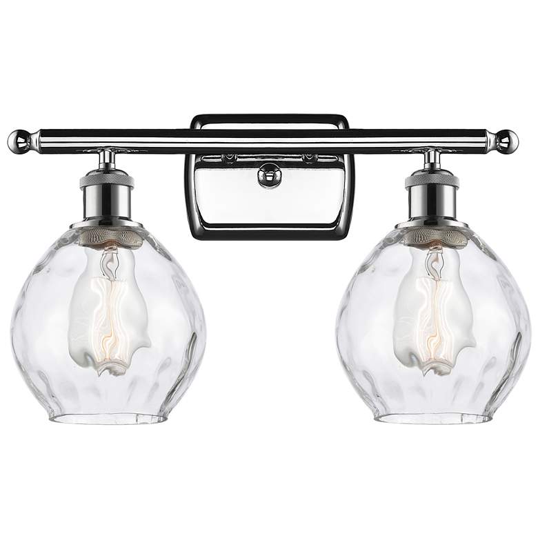 Image 1 Waverly 6" 2 Light 16" LED Bath Light - Polished Chrome - Clear S