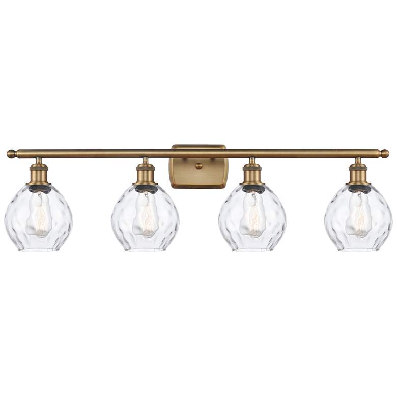 Image 1 Waverly 6" 36" Wide 4 Light Brushed Brass Bath Vanity Light w/ Cl