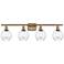 Waverly 6" 36" Wide 4 Light Brushed Brass Bath Vanity Light w/ Cl