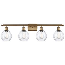Waverly 6" 36" Wide 4 Light Brushed Brass Bath Vanity Light w/ Cl Waverly 6" 36" Wide 4 Light Brushed Brass Bath Vanity Light w/ Cl