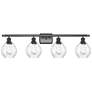 Waverly 6" 36" Wide 4 Light Matte Black Bath Vanity Light w/ Clea