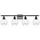 Waverly 6" 36" Wide 4 Light Matte Black Bath Vanity Light w/ Clea