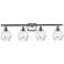 Waverly 6" 36"W 4 Light Brushed Nickel Bath Light w/ Clear Shade