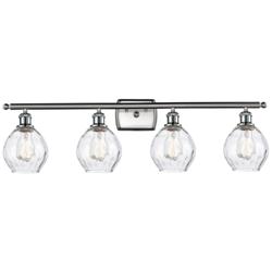 Waverly 6" 36"W 4 Light Brushed Nickel Bath Light w/ Clear Shade