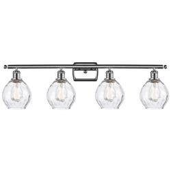 Waverly 6" 36"W 4 Light Polished Chrome Bath Vanity Light w/ Clea