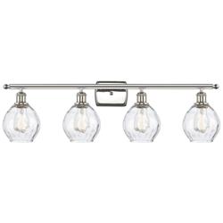 Waverly 6" 36"W 4 Light Polished Nickel Bath Vanity Light w/ Clea