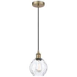 Waverly 6" Antique Brass Mini Pendant