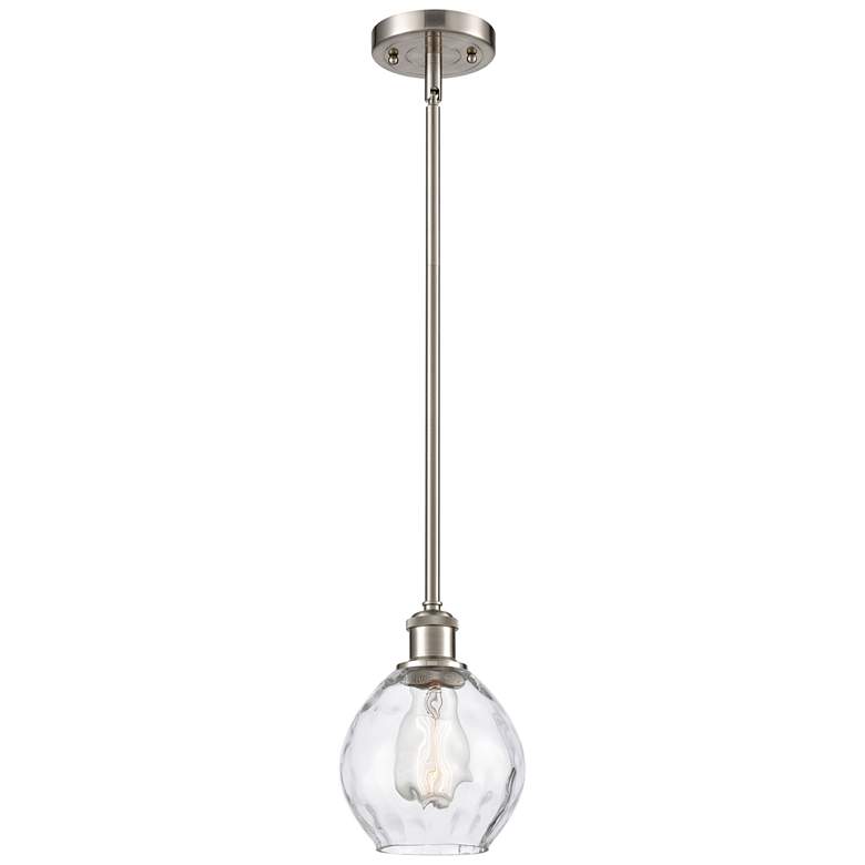 Image 1 Waverly 6" LED Mini Pendant - Brushed Satin Nickel - Clear Shade