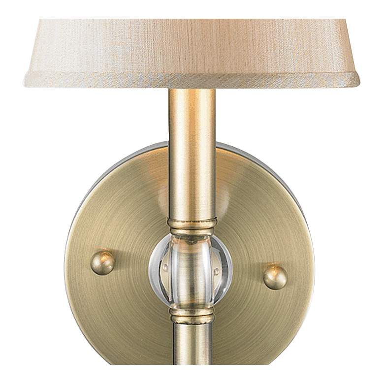 Image 2 Waverly 6 inch Wide Aged Brass 1-Light Wall Sconce with Silken Parchment more views